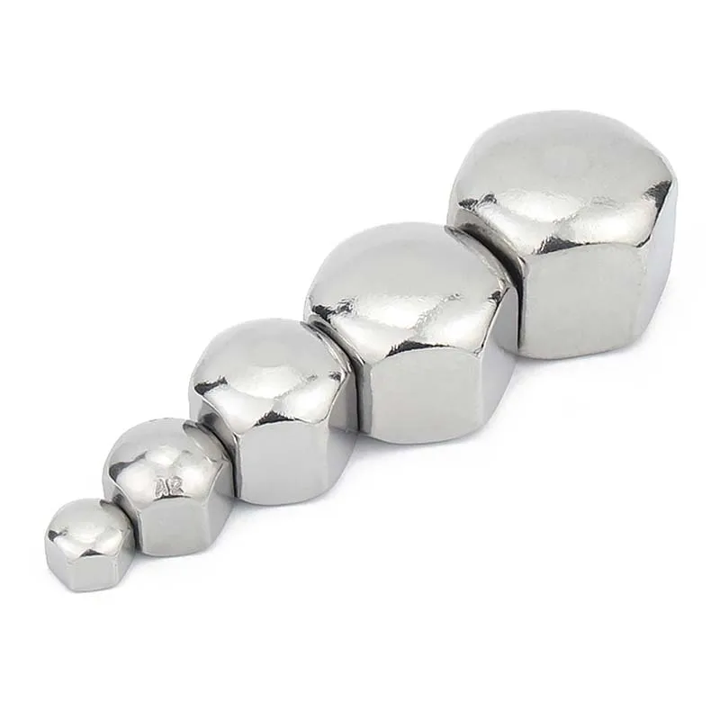 1/20 Stück 304 A2-70 Edelstahl Sechskant Sechskant kurze niedrige dünne Hutmutter M3 M4 M5 M6 M8 M10 M12 M14 M16 Abdeckung Blindmutter DIN917 Image