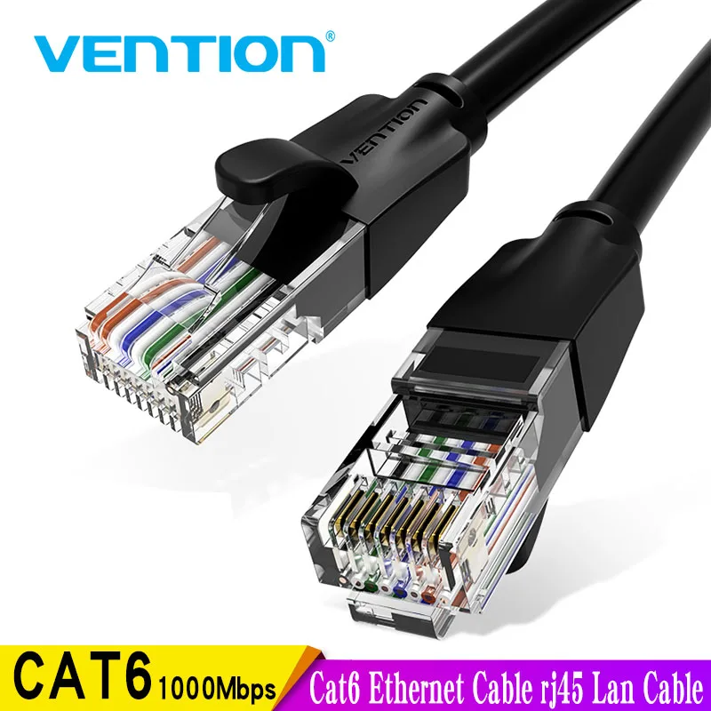 Vention Cat6 Ethernet-Kabel, RJ45-LAN-Kabel, CAT 6-Netzwerk-Patchkabel für Laptop, Router, PC, 0,5 m, 1,5 m, 2 m, 3 m, 5 m, RJ45-Ethernet-Kabel Image
