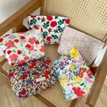 Korean Floral Cosmetic Bag Cotton Fabric Makeup Organizer Bags Women Portable Cosmetic Storage Pouch