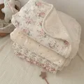 Winter Ins Baby Blankets Newborn Korea Velvet Blanket Floral Muslin Cotton Blanket Newborn Blanket