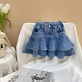 Baby Girl Casual Jean Pleated Skirts Summer Infant Toddler Child Denim Skirt Spring Baby Clothes