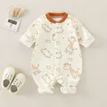Baby Bodysuit Cotton Print Long Sleeve Boys and Girls Infant Comfort Creeper One Piece Spring and