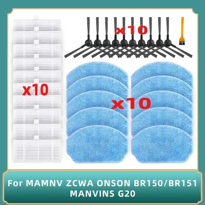Für MAMNV ZCWA ONSON BR150/BR151 MANVINS G20 / Kabum Smart 100 / Midea VCR04W / IRBIS Bean 0121 Seitenbürstentücher Filterteile Image