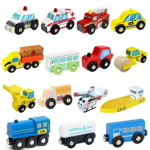 Holz Zug Spielzeug Feuer Lkw Polizeiauto Krankenwagen Kompatibel Thomas Zug Track Holz Spielzeug Für