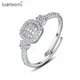 LUOTEEMI Trendy Platz Einstellbar Zirkonia Finger Ringe für Frauen Silber Farbe Stunning CZ Paar