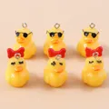 10pcs Lovely Cartoon Simulated Animals Lovely Yellow Duck Charms for Diy Drop Earrings Necklace