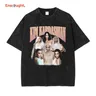 Kim Kardashian T-Shirt Vintage gewaschene Tops T-Shirts übergroße T-Shirt Harajuku Kurzarm Hip Hop