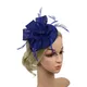 Frauen Hochzeits abend Party Mesh Stirnband Blumen hut Fascinator Caps Feder Damen Hut