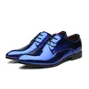 Patent Leder Männer Hochzeit Schuhe Gold Blau Rot Weiß Oxfords Schuhe Designer Spitz Kleid Schuhe Große Größe 37-48