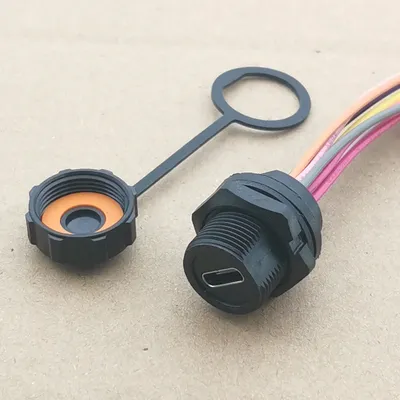 1pc Gewinde TYP C Wasserdichte Port IP67 Daten Lade Jack Stecker USB 3,0 Buchse USB-C Ladegerät Stecker Dock
