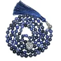 8mm Blauen Adern Lapis Lazuli Hand Geknüpfte Japamala Halskette Meditation Yoga Geist Tibetischen