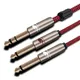 High Quality Stereo Male 6.35mm to Dual 6.5mm Audio Cable 6.35mm to 2x 6.35mm Male Mono Plug Cable