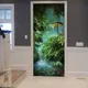 Fantasie Waldtür Aufkleber grün Wald Strom Pilz Tür Aufkleber magische Welt Wandbild Tapete Poster