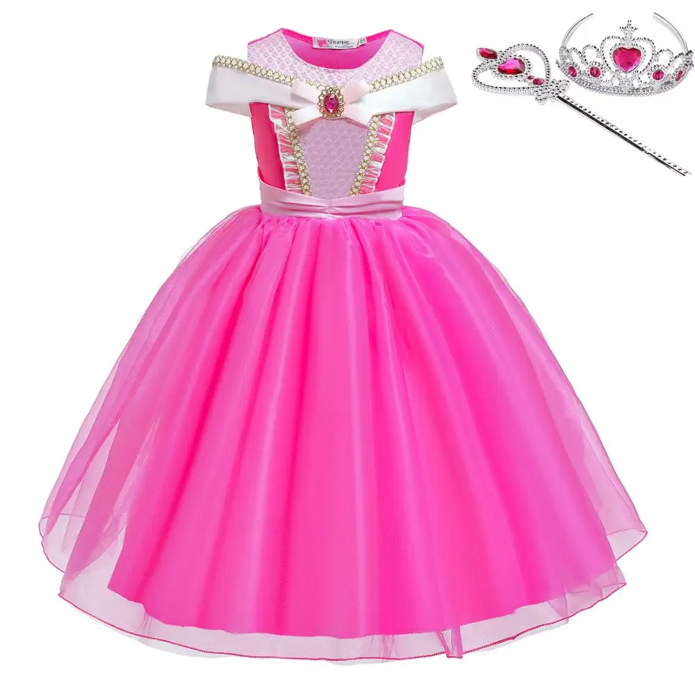 Disney Prinzessin Mädchen Blume Party Kleid Mädchen Cosplay Polyester Kleider Kleidung Baby Kinder verkleiden Kleidung Image