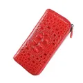 Luxury Real Crocodile Leather Women Wallet with Zipper Alligator Skin Women's Purse Long Wallet