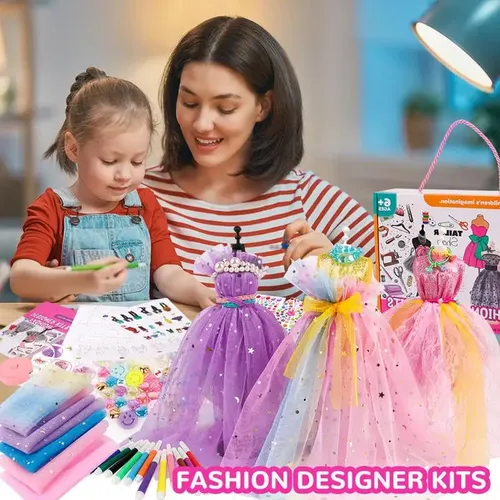 DIY Modedesigner Kits Kinder Kleid Design Handwerk machen Kit exquisite Puppe Kleid machen Set mit