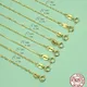 1pcs Genuine 925 Sterling Silver Singapore Box Snake Chain Necklace for Woman 40+5/40/45cm Basic