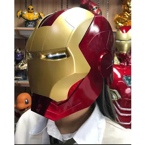 Marvel Avengers Iron Man Helm Cosplay 1:1 Licht Led Ironman Maske PVC Action Figure Spielzeug Kind