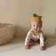MILANCEL Newborn Baby Clothes Lemon Print Baby Bodysuit Cute Baby Hat Toddler Boys Bodysuit Set baby