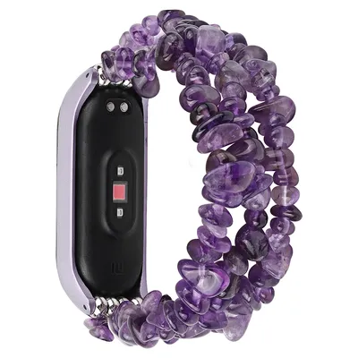 Stein perlen Armband für Xiaomi Mi Band 8 7 6 5 4 Armband Armband Frau Armband natürlichen lila