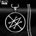 Azazel Sigil Pendant Necklace Silver Color Stainless Steel Necklace Pendant Women/Men Demonic Symbol