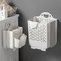 Folding Bathroom Laundry Basket Wall-mounted Dirty Clothes Storage Basket Collapsable Laundry Bag