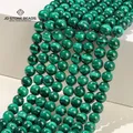 Natural Green Malachite Stone Beads Genuine Charm Round Peacock Gemstone Loose Spacer For Jewelry