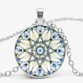 HOT! Neue Blume des Lebens Halskette Om Yoga Chakra Anhänger Mandala Halskette Mode Glas Dome S