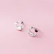 MloveAcc 100% New Fashion 925 Sterling Silver Earrings Animal Pig Tiny Stud Earrings for Women