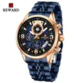 REWARD VIP Design Quartz Watches for Men Waterproof Sport Wristwatch Stainless Steel Chronograph