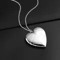 Chain Necklace with Heart-shaped Pendants Can Openable Photo Frame Engraved Love Faith Hope Locket