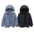 6-14 Years Boys Lightweight Down Jacket Children Girl Winter Autumn Cotton Coat Warm Hooded