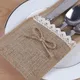 20PCS Country Wedding Table Silverware Holder Natural Burlap Cutlery Pockets Fork Pockets Rustic