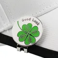 1.18" Lucky Clover Golf Ball Mark w Magnetic Golf Hat Clip 30mm Green Four Leaf Clover Golf Marker