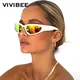 Vivibee y2k sonnenbrille frauen steampunk spiegel weiß sport mne brille uv400 punk sonnenbrille 2024