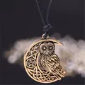 Skyrim Wicca Eule Anhänger Halskette Göttin Halbmond Anhänger Pentagramm heid nischen Amulett