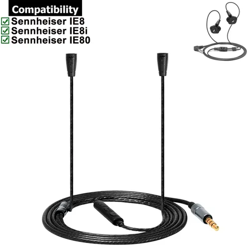 OFC Ersatz Stereo Audio Kabel Verlängerung Musik Kabel Draht für Sennheiser IE80 IE8I IE8 Kopfhörer