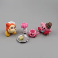 5 teile/satz Anime Figur rosa Mini Anzug Kirby Kawaii Puppe Figuren Sammlerstücke Telefon Fall DIY