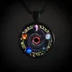 New Crossover Cabochon Silver Color Glass Necklace Pendant Five-pointed Star Magic Array Time
