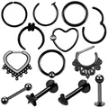 1PC Stahl Nahtlose Klapp Nase Hoop Septum Clicker Piercings Herz Stern Lip Labret Ring Ohr Knorpel