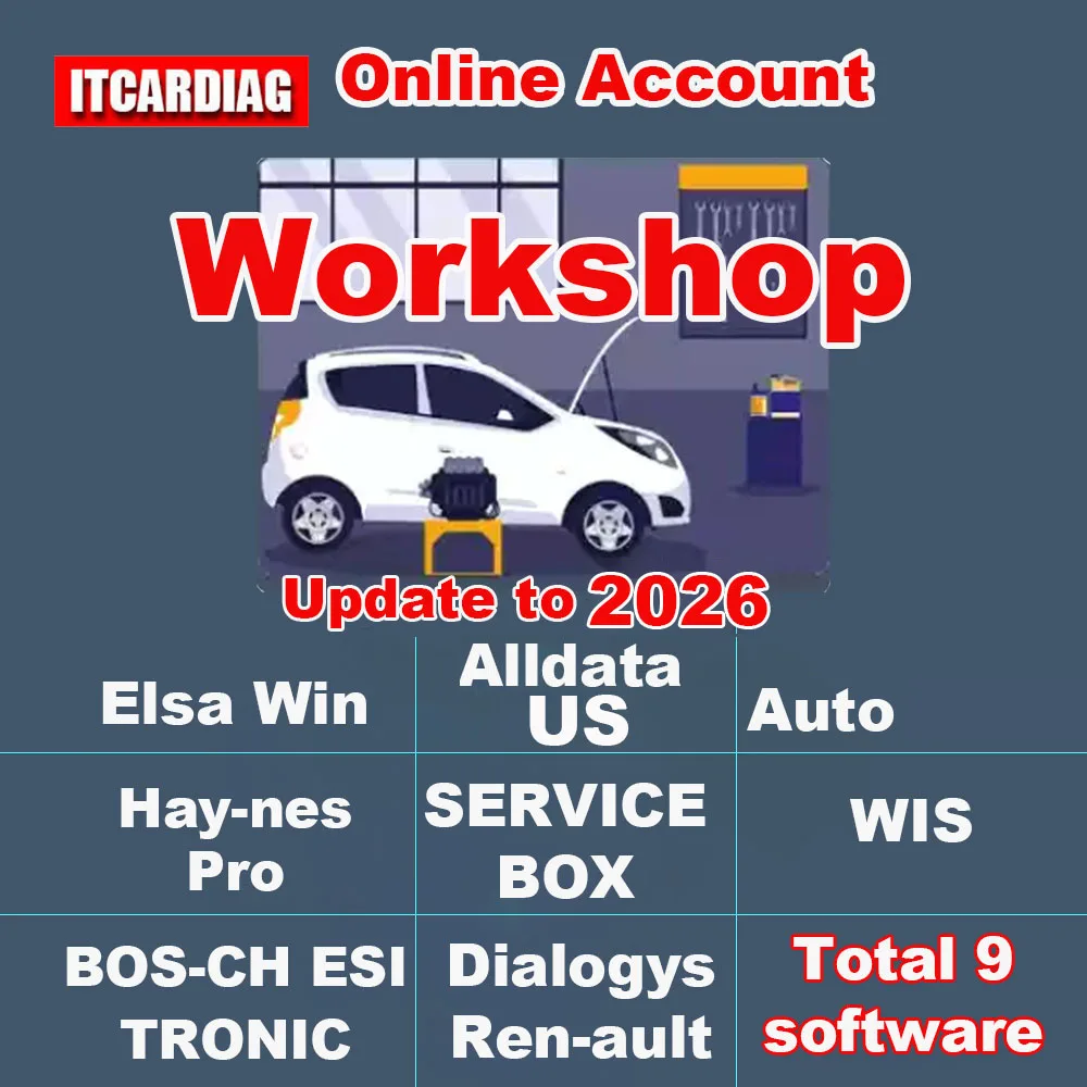 Neues Online-Werkstattkonto für alle Autodaten US Auto Part Data Elsa Win Service Box WIS für FCA Hay-nes PRO Autoreparatursoftware Image