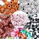 Wholesale Acrylic Football Beads Basketball Soccer Ball Charms Round Loose Beads With Hole