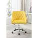Velvet Fabric Home Office Desk Chair, Modern Cute Swivel Shell Chair, Wheels Swivel Height Adjustable Upholstered Vanity Chair