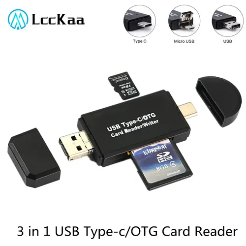 3 In 1 USB 2 0 SD Kartenleser USB C Kartenleser TF/Mirco SD Smart Memory Kartenleser typ C OTG-Stick