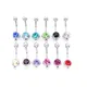 10PCS Bohemian Rhinestone Stainless Steel Belly Button Ring DIY Navel Belly Ring Supply Make Your