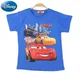Disney Cars Kids T-shirt Lightning McQueen Summer Children Short-sleeved Cotton Tee Clothes Boys