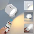 LED Wall Lamp Smart Magnetic Wall Light Touch Reading Lamp Remote Control Rotatable USB Rechargeable