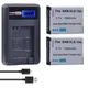 2Pcs SLB-10A SLB10A SLB 10A Camera Battery + LCD USB Charger for Samsung EX2F WB150F WB250F WB350F