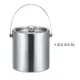 Stainless Steel Ice Bucket Double Walled Beverage Tub Comfortable Carry Handle for Champagne