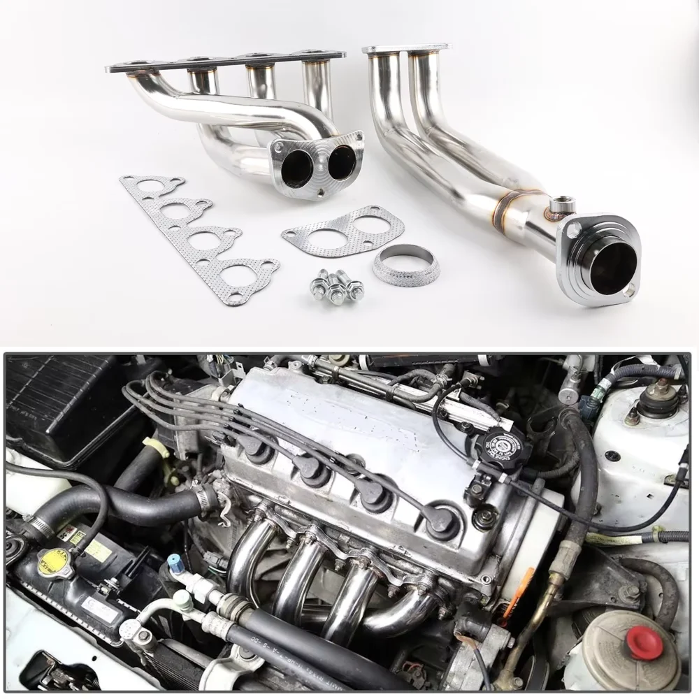 Edelstahl-Abgaskrümmerkrümmer für 88–00 Honda Civic D-Serie EJ/EG/EH/EK D15 Image
